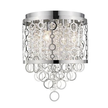 Z-Lite Bijou 4 Light Flush Mount, Chrome & Chrome 9002F12-CH